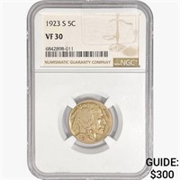 1923-S Buffalo Nickel NGC VF30