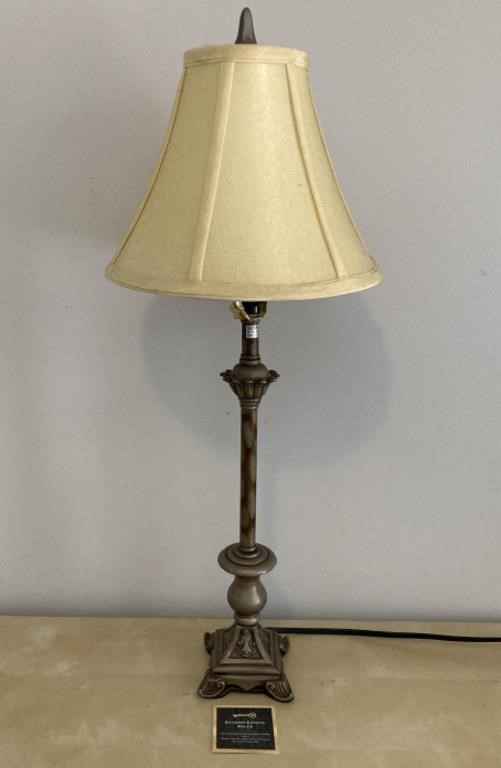 Slender Ornate Metal Base Table Lamp