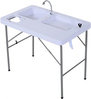 Outsunny Folding Camping Table with Faucet and Dua
