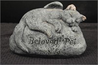 Beloved Pet Concrete Cat  Gravestone