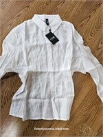 NEW Stylewe Women's White Fitted Button Up Medium