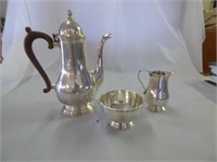 Sterling Teapot, Creamer and Sugar