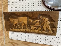 33X14 Inch Wood Carving Wall Art PU ONLY