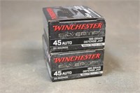 (2) Boxes Winchester .45 Auto 185GR JHP Ammo