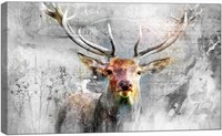Deer Wall Art  Rustic 32X20 - Black/White
