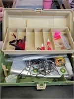 Tackle box with fishing tackle