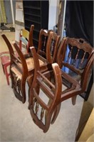 Four Vtg Tell City Ornate Dining Chairs-