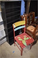 CD / DVD Rack, and Painted School Chair