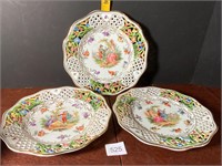 3 Vintage Royal Dresden Scenic Cabinet Plates