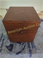 RARE ANTIQUE OAK CAMPAIGN CELLARETTE BOX