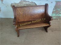 ANTIQUE OAK CHURCH PEW / BENCH