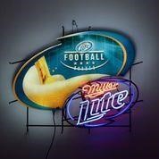 MILLER LITE FOOTBALL NEON