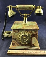 Rotary Telephone With Marble Like Base