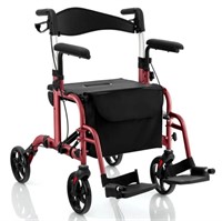 2-in-1 Foldable Rollator Walker