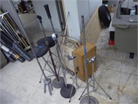 Lot w/ drum stools - parts - stand items