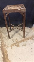 15x15 glass top vintage table