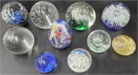 7 Art Glass Paperweights incl Murano