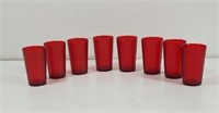 Texan Ware red juice glasses plastic