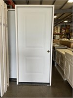 36" LH White 2 Panel Steel Exterior Door