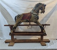 Antique Victorian Wooden Rocking Horse