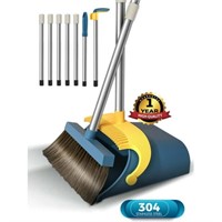 BIMZUC 51.2' Broom and Dustpan Set  Self-Cleaning