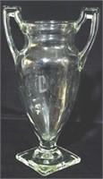 Tiffin Glass Trophy Vase 11"
