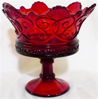 Fostoria George Sakier Kings Crown Red Compote