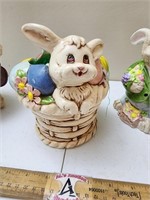 Easter Bunny Figurines, & Container/Planter