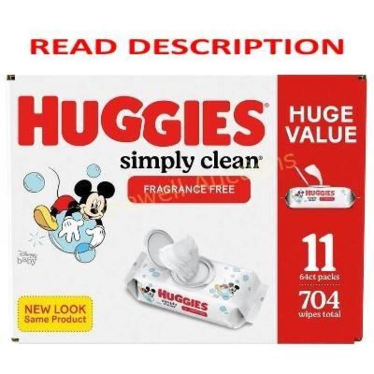 Huggies Unscented Baby Wipes 10 Packs