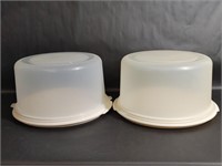 Two Rubbermaid Cake Carriers