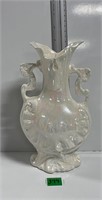 Vtg Iridescent Pearl Lustreware Vase 9”