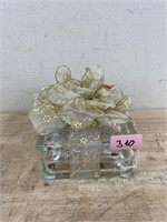 Glass Block Light Present Christmas