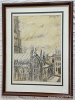 David Bomberg Church Study Charcoal and Chalk