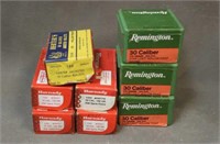 (8) Boxes of Assorted .30 Caliber Bullets