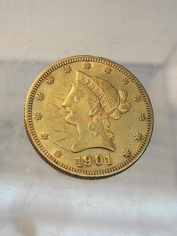 1901 Liberty Head Gold Eagle $10 Coin