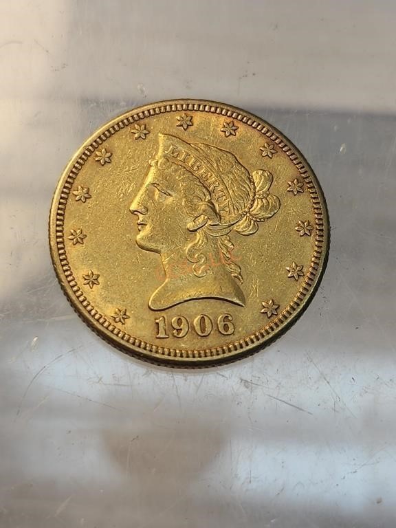 1906 Liberty Head Gold Eagle $10 Coin