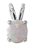 Round 1.00 ct Fire Opal Solitaire Pendant