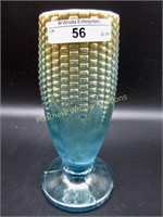 Northwood Aqua Opal Corn Vase, cracked