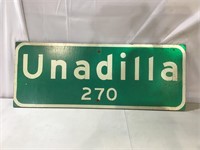 Unadila city sign 42” x 16”