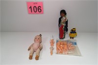 Dolls - w/ 6" Bisque Kewpie Jointed & More