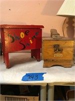 2 Shoeshine boxes with contents