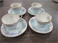 Set of 4 Ainsley Demi Tasse Cups and Saucers