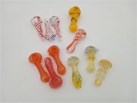 Assorted Small Glass Handpipes Pipes Spoons