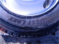 (2) West Lake 275/70/22.5 tires on pilot rims, new