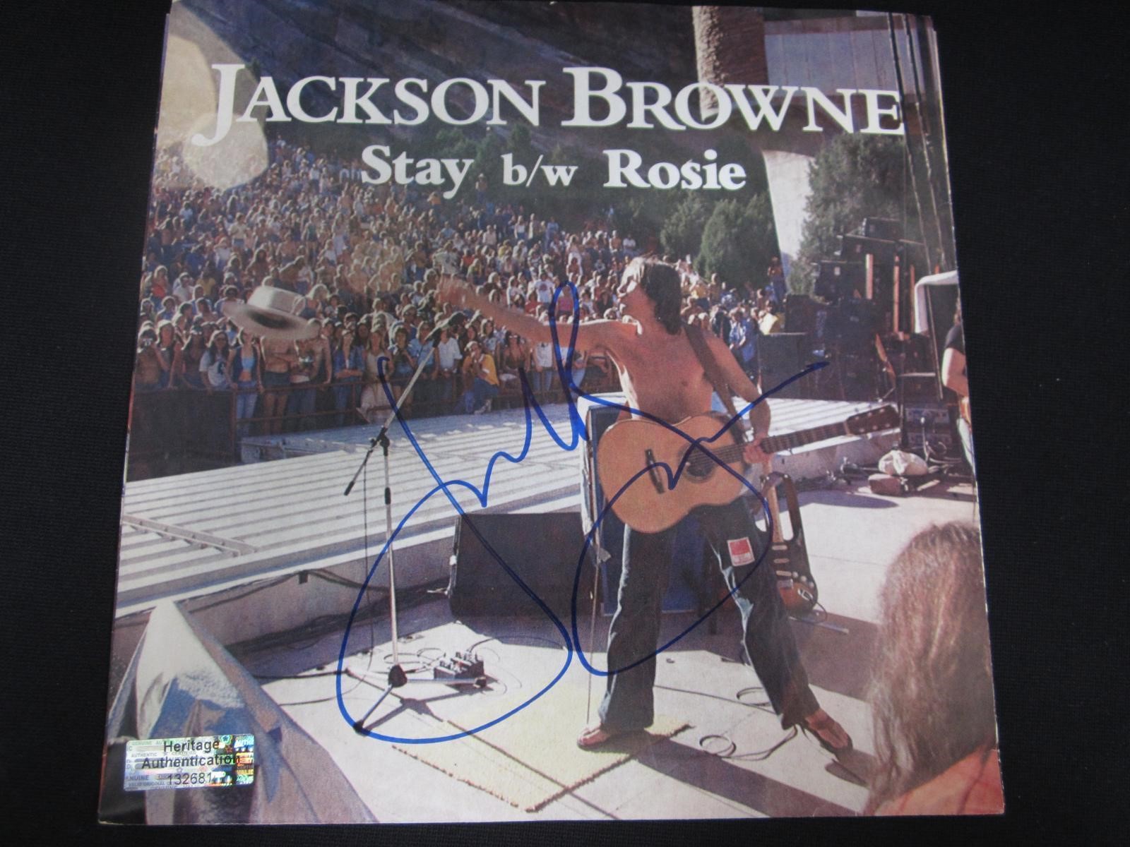 JACKSON BROWNE SIGNED ALBUM COVER WITH COA
