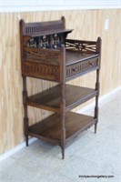 Vintage Victorian Oak Etagere Shelf Unit