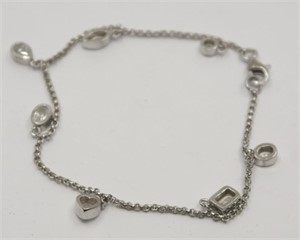 STERLING BRACELET W/ SMALL CHARMS
