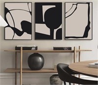 3 PIECE ABSTRACT ART FRAMES 12x16IN
