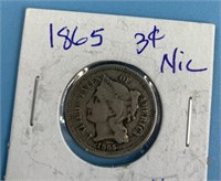 US 3 cent nickel 1865                   (O 111)