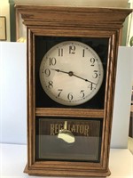 Oak Case Regulator Clock -needs wire connected